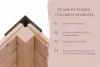 Karibu Ares 4. kültéri szaunakabin 5 fő részére – kályha nélkül, terasszal, előszobával és lamellafallal, szürke színű sarokelemekkel