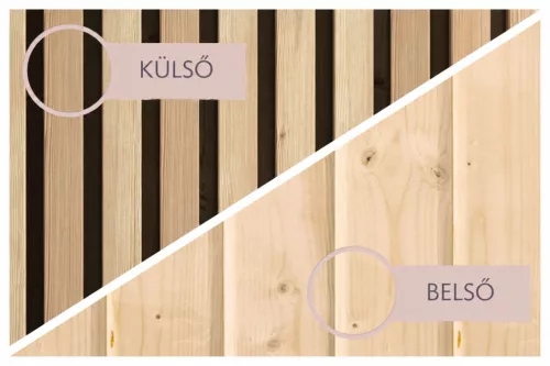 Karibu Laguna kültéri szaunaház 5 fő részére - Duglászfenyőből, kályha nélkül, terasszal