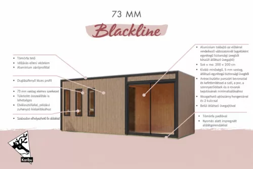 Karibu Monterey kültéri szaunaház 5 fő részére- Duglászfenyőből, kályha nélkül, 2 előszobával