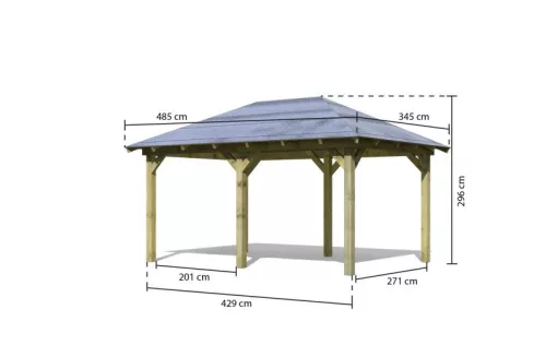 Karibu Perida fa kerti pavilon,  289 cm x 429 cm