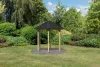 Karibu Lisszabon fa kerti pavilon, fekete zsindelytetővel,  235 × 208 cm