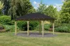 Karibu Perida fa kerti pavilon, fekete zsindelytetővel, 289 cm x 429 cm