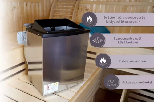 Karibu 11 kW-os Bio-kombi szaunakályha