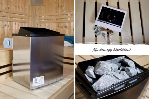 Karibu 11 kW-os szaunakályha + Easy Finnish vezérlőegység + 18 KG szaunakő