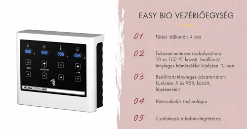 Karibu 11 kW-os bio kombi szauna kályha + Easy Bio vezérlőegység + 18 KG szaunakő