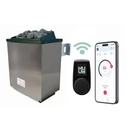   Karibu 11 kW-os Finn szaunakályha + HUUM "UKU WIFI" vezérlőegység alkalmazásvezérléssel