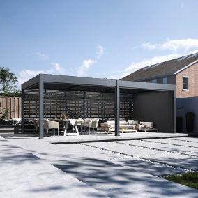   Rojaplast Intro Duo bioklimatikus alumínium pergola - szabadon álló - 7,2 x 3,6 méteres, szürke antracit