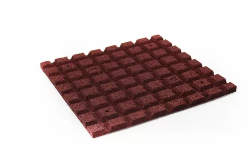 Karibu Esésvédő gumiszőnyeg piros színben, 50 cm széles x 50 cm mély x 2,5 cm magas