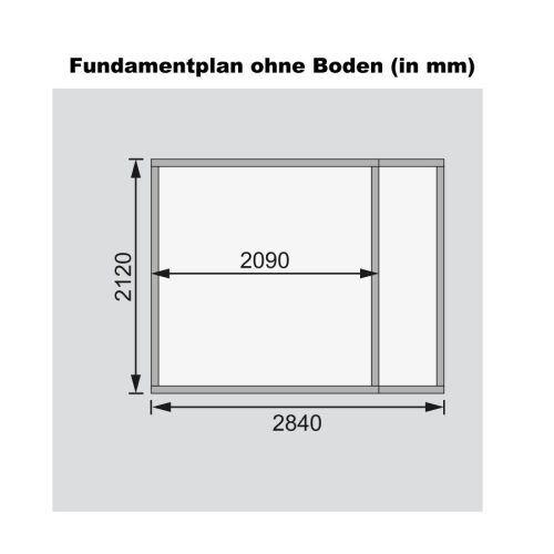 Karibu Retola 2. Lapostetős kerti ház beépített oldalsó tárolóval, terra szürke színű fából 288 cm x 217 cm