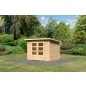   Karibu Stockach 3. kerti ház, kerti tároló, natúr fából 246 cm x 186 cm