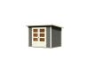 Karibu Stockach 3. kerti ház, kerti tároló, terra szürke színű fából 246 cm x 186 cm