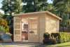 Karibu Stockach 4. kerti ház, kerti tároló, natúr fából 246 cm x 246 cm