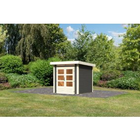   Karibu Kandern 1. Kis kerti ház, terra szürke színű fából 204 cm x 204 cm