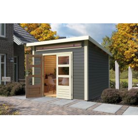   Karibu Kandern 6. Kerti ház,  terra szürke színű fából 274 cm x 274 cm