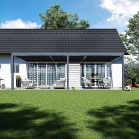   Rojaplast INTRO DUO bioklimatikus pergola 8×4 m – alumínium, falhoz rögzíthető, antracit színben