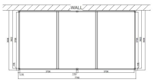 Rojaplast INTRO DUO bioklimatikus pergola 8×4 m – alumínium, falhoz rögzíthető, antracit színben