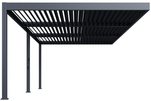 Rojaplast INTRO DUO bioklimatikus pergola 8×4 m – alumínium, falhoz rögzíthető, antracit színben