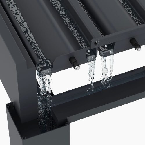 Rojaplast INTRO DUO bioklimatikus pergola 8×4 m – alumínium, falhoz rögzíthető, antracit színben