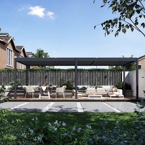 Rojaplast intro duo alumínium bioklimatikus pergola  8 x 4 méteres - szabadon álló, szürke antracit