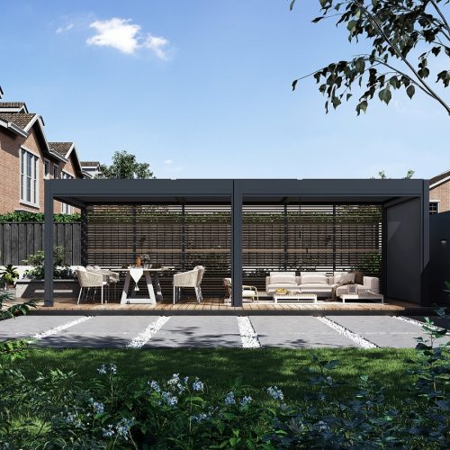 Rojaplast intro duo alumínium bioklimatikus pergola  8 x 4 méteres - szabadon álló, szürke antracit