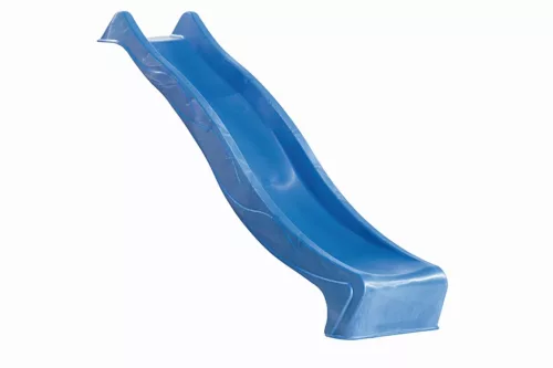 Karibu Felix kétszemélyes fa hinta mászókával, kék csúszdával, 308 cm x 264 cm