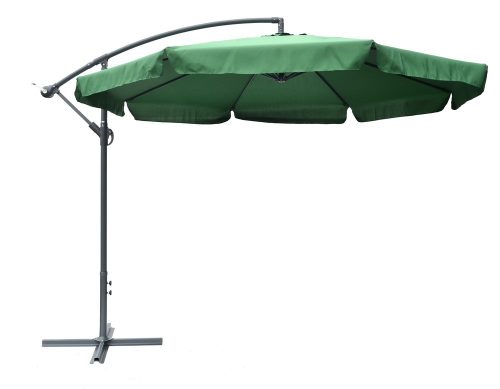 ROJAPLAST Exclusive függő napernyő hajtókarral, zöld - ø 300 cm - vízálló 