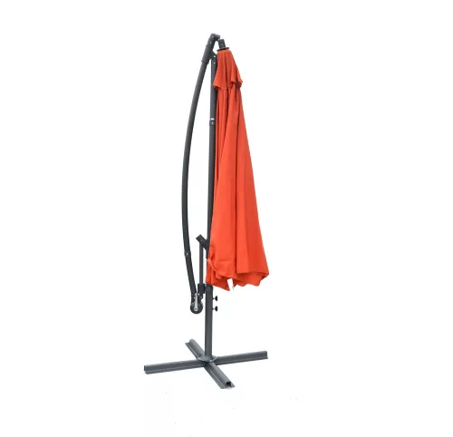 Rojaplast Exclusive függő napernyő hajtókarral, terrakotta - ø 300 cm 