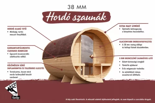 Karibu "Nordic Pod 1" kültéri hordó szauna 2 fő részére – kályha nélkül