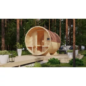   Karibu"Nordic Pod 2" kültéri hordó szauna 4 fő részére – kályha nélkül