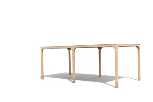 Karibu Kocka 3. Fa kerti pavilon / modern kerti pavilon - 1 hosszabbítással, 627 cm x 320 cm