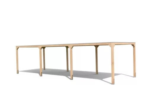 Karibu Kocka 4. Fa kerti pavilon / modern kerti pavilon - 2 hosszabbítással, 934 cm x 320 cm
