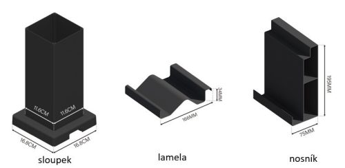 Rojaplast bioklimatikus pergola APEX 3,6x4 méter, alumínium - szabadon álló - szürke antracit