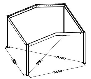 Rojaplast bioklimatikus pergola APEX 3,6x4 méter, alumínium - szabadon álló - szürke antracit