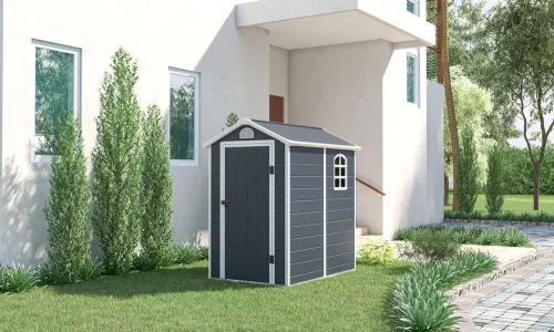 Rojaplast Ave "B" 4x6 műanyag kerti ház, tároló, sötétszürke