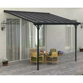   Rojaplast Bruce F alumínium pergola, szürke polikarbonáttal, 436x305cm 