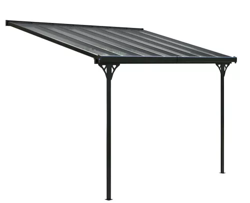 Rojaplast Bruce F alumínium pergola, szürke polikarbonáttal, 436x305cm 