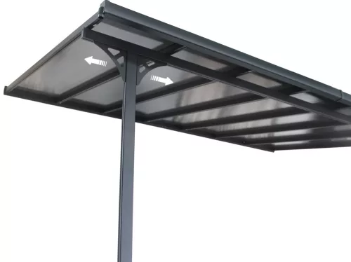 Rojaplast Bruce F alumínium pergola, szürke polikarbonáttal, 436x305cm 