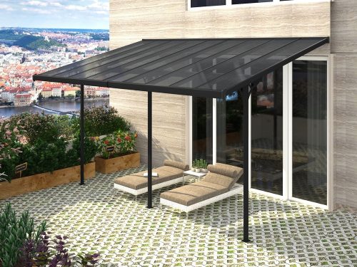 Rojaplast Bruce H alumínium pergola, szürke polikarbonáttal, 557x305cm 