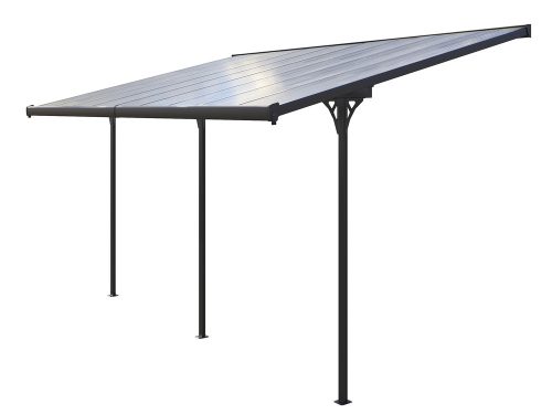 Rojaplast Bruce H alumínium pergola, szürke polikarbonáttal, 557x305cm 