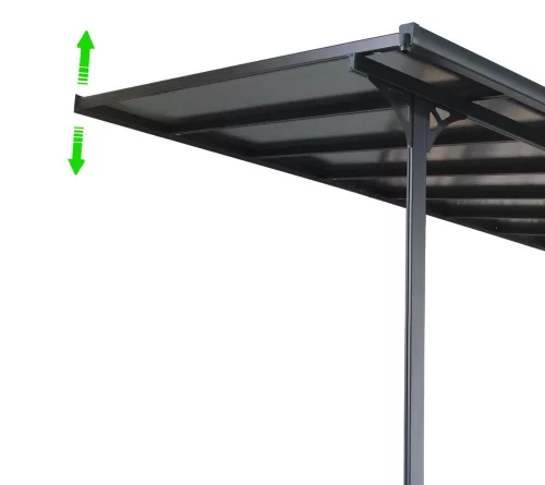 Rojaplast Bruce H alumínium pergola, átlátszó polikarbonáttal, 557x305cm 