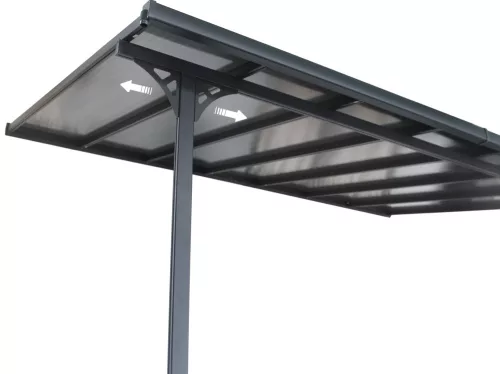 Rojaplast Bruce H alumínium pergola, átlátszó polikarbonáttal, 557x305cm 