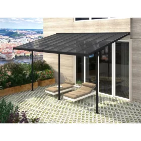   Rojaplast Bruce J alumínium pergola, szürke polikarbonáttal, 618x305cm 