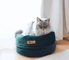 Petsy Royal basket kutya, macska bársonyos poliészter fekhely - zöld - Ø 40 cm