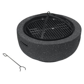   Tűzrakóhely szikrafogóval grillráccsal LA PALMA szürke MgO