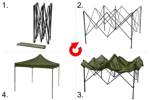 Partisátor ollóvázas 3x3m zöld