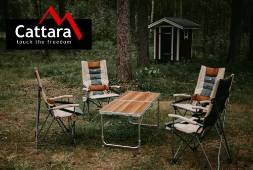 Összecsukható kempingasztal BALATON barna