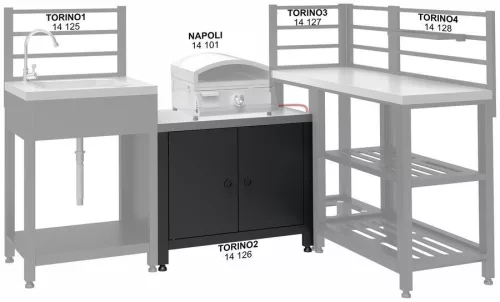 TORINO 2 grill szekrény modul kültéri konyhához 80x47x69cm