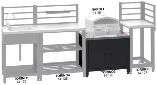 TORINO 2 grill szekrény modul kültéri konyhához 80x47x69cm