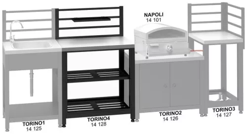 TORINO 4 asztal modul kültéri konyhához 80x47x123cm