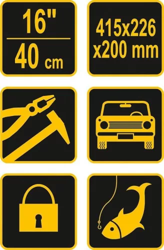 Műanyag szerszámosláda 16" 1 zárral 40cm